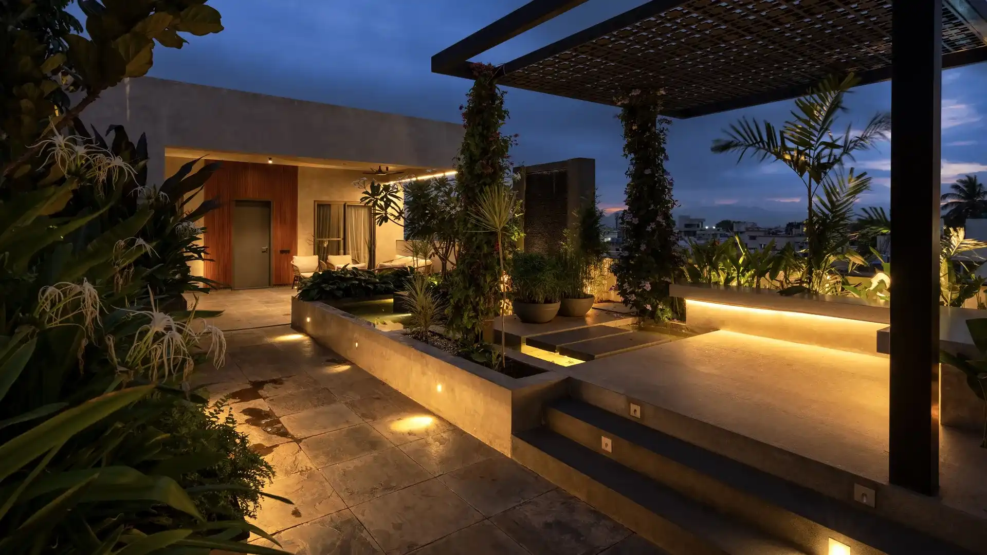 Luxury villa landscape design by architect in Coimbatore