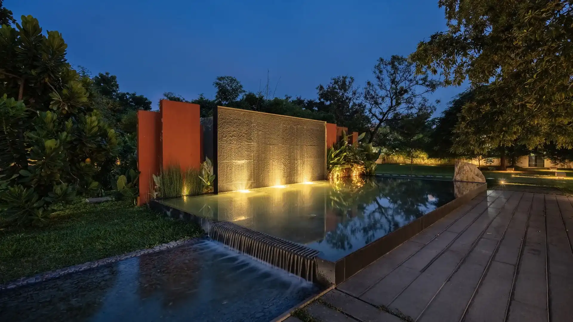 Landscape waterbody design in Coimbatore office