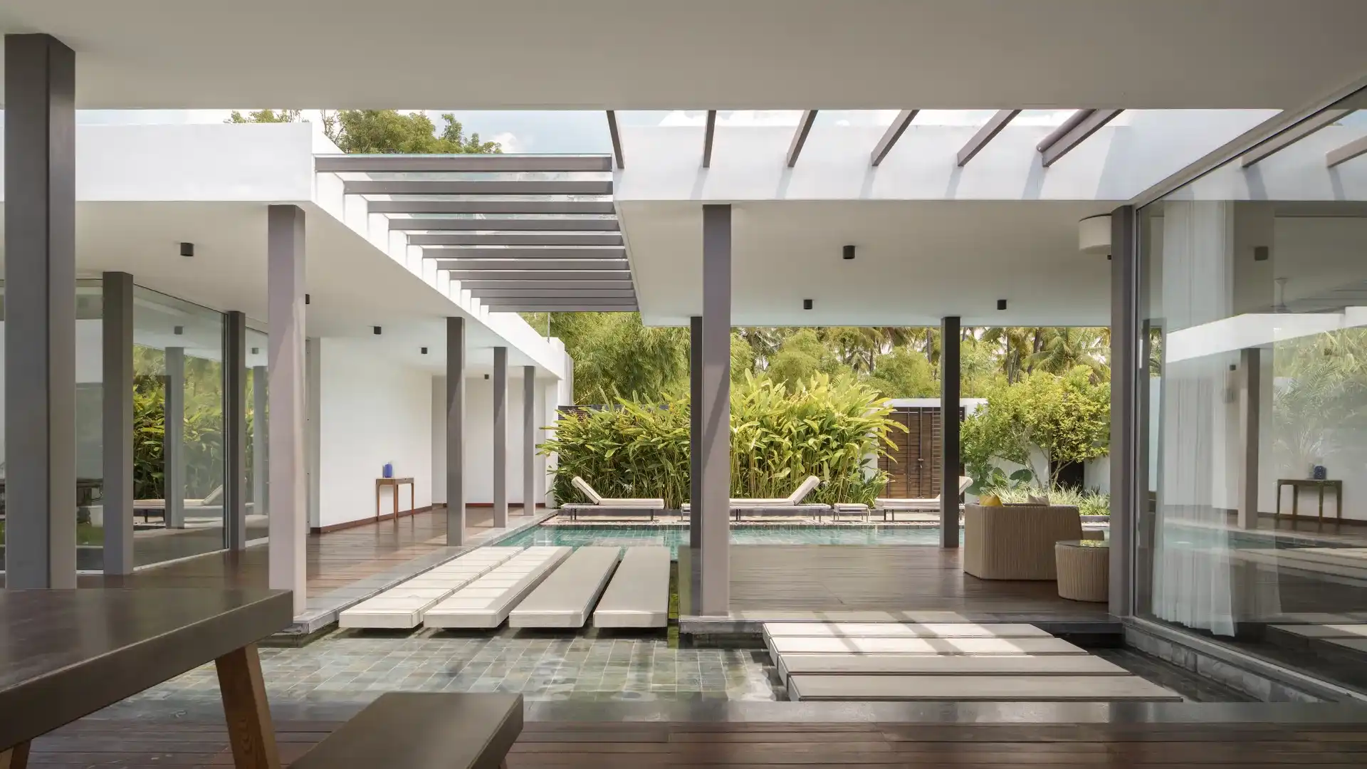 Modern residential swimming pool design in Coimbatore